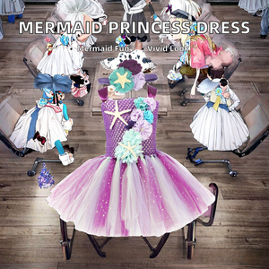 ชุดเดรสลูกไม้พิมพ์ลายดอกไม้สไตล์ยุโรปสำหรับเด็กผู้หญิง ชุดราตรีทรงบอลกาวน์สำหรับฤดูร้อน เหมาะสำหรับงานคอสเพลย์ งานเทศกาล และการแสดง ให้ลุคฟูฟ่อง - Product Image 2