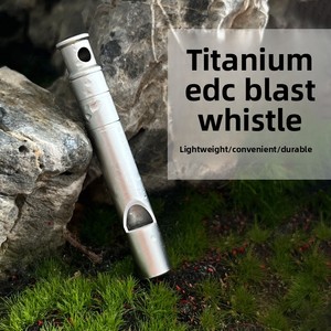 Sifflet de survie extérieur en alliage de titane argenté, léger, durable, étanche, pour entraînements, compétitions et équipement de camping - Product Image 2