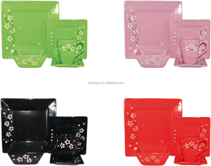 Set di 30 Ciotole Quadrate Rosse in Ceramica Smaltata, Senza BPA, Ecologiche, Monouso, Leggere, Stile Occidentale, per Campeggio, <span class=keywords><strong>Casa</strong></span>, Matrimoni - Product Image 1