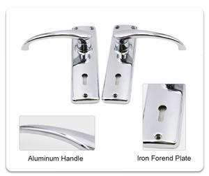 Phòng tắm hiện đại 2 đòn bẩy xử lý khóa đôi sắt nhôm chốt 2 đòn bẩy Mortise <span class=keywords><strong>lockset</strong></span> Nhà cung cấp cửa đòn bẩy xử lý khóa Bộ - Product Image 2