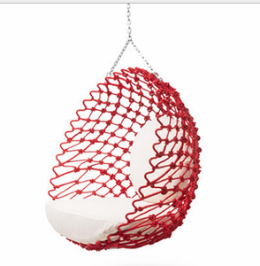 Drôle luxe Loisirs Patio jardin arbre plafond porche <span class=keywords><strong>corde</strong></span> rouge cordon <span class=keywords><strong>noeud</strong></span> suspendu balançoire oeuf chaise - Product Image 1