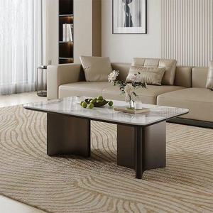 Mesa de centro de mármol, muebles rectangulares modernos y minimalistas para sala de estar, estilo nórdico de alta gama - Product Image 4