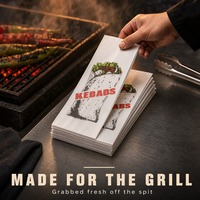Sac à kebab imprimé en papier pour emballage alimentaire, sac de service à emporter pour doner shawarma, idéal pour restaurant, food truck, traiteur