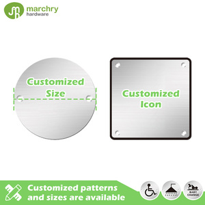 Round Brushed Metal Bathroom Indicator Sign with Mounting Holes Stainless Steel <b>Shower</b> Room Sign - Product Image 2