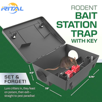 Boîte à appâts réutilisable en plastique pour rongeurs, grande taille, noire, pour souris et rats, vente en gros, station d'appâtage extérieure pour rats
