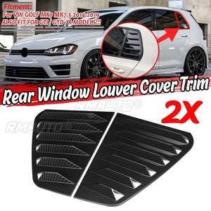 Black/Carbon Fiber Car Rear <b>Window</b> Louver Shutter Side Vent <b>Cover</b> Trim for VW for GOLF MK7 MK7.5 2014-2019 for GTI / GTD / R - Product Image 1