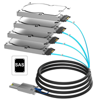 Câble Mini SAS SFF-8088 vers 4*SFF-8482 SAS avec alimentation auxiliaire SATA 6 Gbit/s, gaine en nylon/PVC pour serveur HBA RAID