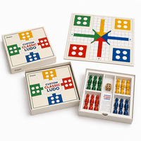 Jeu de société Ludo personnalisé avec plateau en carton, dés et pions en verre organique