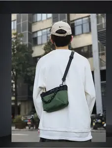 Bolsa de cintura pequena impermeável, bolsa feita em tecido oxford simples estilo carteiro, japonês, harajuku, à prova d'água, 2020