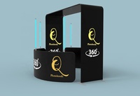 Haute qualité Top Spinner Overhead 360 ciel Photobooth Angle vidéo réglable Selfie Photomaton avec anneau lumineux LED