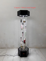 Vitrine Moderne Écologique en Acrylique Autoportante à 6 Étagères, Présentoir en Plastique Poli pour Bijoux et Parfums d'Intérieur