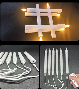 2025 Rechargeable sans flamme minuterie à distance conique bougie <span class=keywords><strong>Led</strong></span> scintillement gouttes cire fenêtre grand faux ivoire plastique chandeliers - Product Image 6
