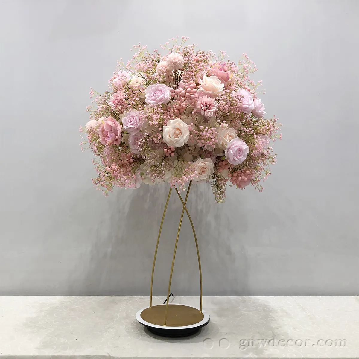 Decorações de mesa do local de gnw, arranjo de opções para mesas de flores rosa com peônia adorável