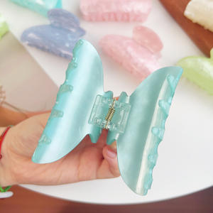 مشبك شعر أكريليك نصف دائري بتصميم كلاسيكي بسيط وشعبي عالي الجودة من YHJ، مشبك شعر رخامي حلو ومنعش للفتيات - Product Image 3