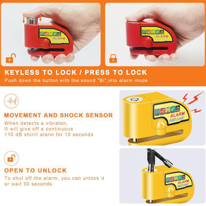Hırs alüminyum alaşım <span class=keywords><strong>Alarm</strong></span> disk kilidi Anti hırsızlık güvenlik tekerlek 5ft hatırlatma kablosu ile su geçirmez 110dB <span class=keywords><strong>Alarm</strong></span> sesi - Product Image 5