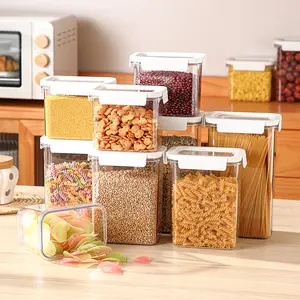 Free Combination Food Sealed Plastic Jar Set Kitchen Pantry Container Dry Food seal pot Airtight Storage Container Set