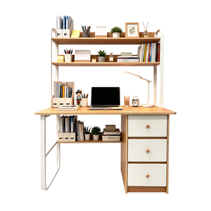 Meja Kantor dengan Penyimpanan Besar dan Desain Rak Buku, Meja Komputer Modern untuk Ruang Kerja di Rumah - Product Image 1