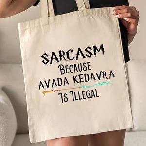1 ud. Sarcasmo porque <span class=keywords><strong>Avada</strong></span> Kedavra es patrón ilegal Tote Canvas Bolso de hombro personalizado para viaje Bolso reutilizable para mujer - Product Image 3
