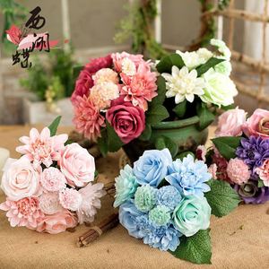 Bouquets de roses artificielles en soie West Butterfly, fleurs pour mariage, décoration de la maison, bouquet romantique et rêveur fait main - Product Image 1