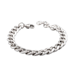 Pulsera de Cadena Cubana de Acero de Titanio, Joyería de Moda Unisex con Diseño Geométrico XYB0089 - Product Image 5