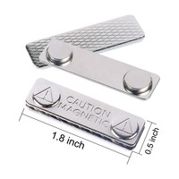 Porte-étiquettes magnétiques Ndfeb, plaque d'identification en métal inoxydable, deux aimants, étiquettes de badge nominatif