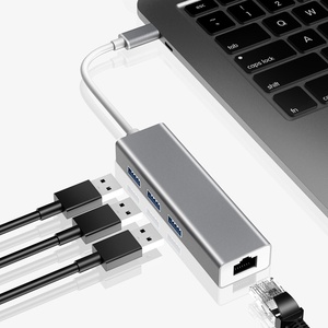 Siêu Slim 4-Port USB-C <span class=keywords><strong>Adapter</strong></span> USB 3.0 Type-C HUB với RJ 45 1000Mbps USB-C HUB cho truyền dữ liệu thả sản phẩm cho máy tính bảng - Product Image 4