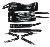 Nouveaux articles SM en gros : Menottes en cuir, entraves de jambe, ceinture de retenue de taille, ceinture de taille en cuir croisé alternative