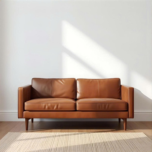 โซฟาเบดสองที่นั่งสไตล์มิดเซ็นจูรี่โมเดิร์น ผลิตจากหนังแท้ ไม้ยางพารา และไม้อัด เป็นมิตรกับสิ่งแวดล้อม เหมาะสำหรับห้องนั่งเล่น โรงเรียน และห้องทำงาน - ระดับหรูหรา - Product Image 5