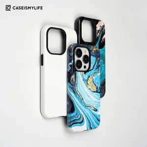 Caseismylifeプレミアム3D昇華タフ電話ケース、iPhone 15 Pro Max用のカスタマイズ可能なブランクTPU PCケース、韓国製