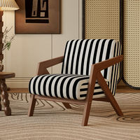 Fauteuil en bois massif, style moderne, de haute qualité, pour salon, chambre ou hôtel