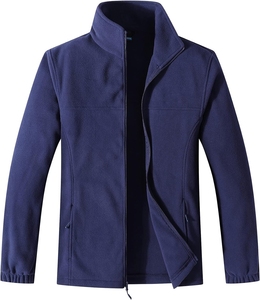 Capuche polaire d'hiver pour hommes coupe-vent imperméable écologique léger fermeture éclair complète vêtements d'extérieur support de poche Durable Style doux - Product Image 1