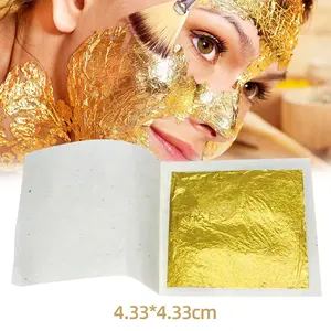 จีนฉลากส่วนตัวคุณภาพสูง 24K Facial Gold Mask 4.33*4.33 ซม.Skin Care ทองฟอยล์แผ่นสําหรับFace Care ผิวขาว