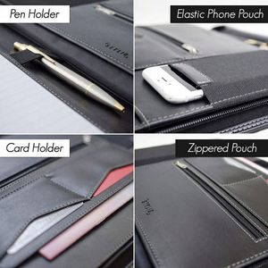Portafolio Inteligente con Cierre, Carpeta con Clip, Organizador de Documentos para Entrevistas y Currículums, con Compartimentos Internos, Tapa Dura - Product Image 2