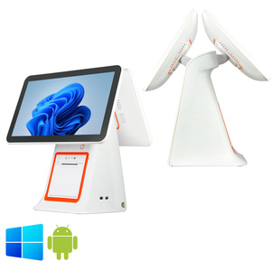 Oem ODM Máy tính để bàn thông minh Màn hình kép cảm ứng thiết bị Thiết lập Android thu ngân thanh toán thiết bị đầu cuối hệ thống <span class=keywords><strong>POS</strong></span> Máy với máy in 80 mét - Product Image 1