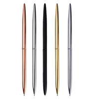 Support de bureau pour stylo à bille, support pivotant, entonnoir, artisanat, métal fin, rétractable, léger, or, argent, stylo de bureau