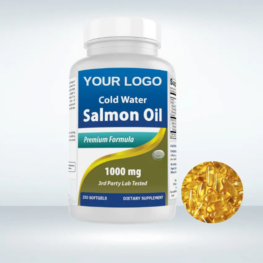 Cápsula de óleo de peixe Omega3 EPA DHA 18/12 Softgel de marca própria de óleo de salmão de melhor preço 1000 mg