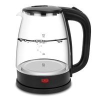 Bouilloire électrique sans fil en verre transparente 1500w, prix hôtel, pour faire bouillir rapidement l'eau du thé