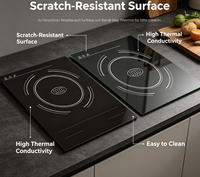 Plaque de cuisson en verre céramique noir, résistante aux hautes températures, panneau de remplacement pour cuisinières à induction et électriques