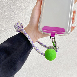 Correa de muñeca antipérdida con cordón corto con nudo de bola, cuerda de mano universal para teléfono y cámara, colgante para bolso, cadena duradera - Product Image 4