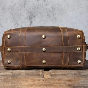 High Quality Genuine Leather Weekender Polyester Lining Luxury Sport Large Capacity Travel Carry Duffel Bags <b>Handbags</b> Crossbody - Product Image 3