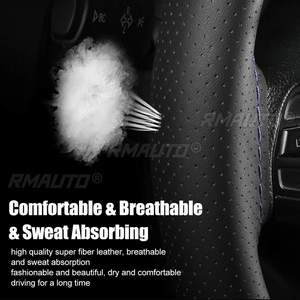 Housse de Volant de <span class=keywords><strong>Voiture</strong></span> Universelle 38cm Cuir Microfibre Mode Cuir Imprimé Léopard Antidérapant Confortable Tressage Auto Déco - Product Image 3