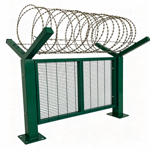 Clôture de sécurité moderne anti-escalade et anti-coupure 358 haute sécurité en treillis soudé galvanisé à vue claire pour périmètre d'aéroport et de prison - Product Image 5