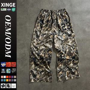 Pantalones Deportivos Anchos de Estilo Retro Y2K con Estampado de Camuflaje Lavado, Cordón Ajustable y Logotipo Personalizado para Hombre - Product Image 1
