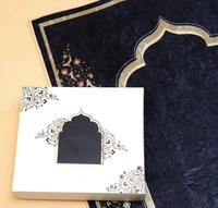 Tapis de prière en velours, musulman, brillant, de poche, islamique