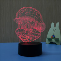 Veilleuse pour enfants moderne à télécommande, illusion 3D, acrylique multicolore, LED, température de couleur réglable, intensité variable