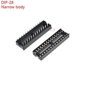 Bodi sempit DIP28 soket IC DIP CHIP pemegang uji Adaptor 28 PIN dip-28 DIP 28PIN 28 p 2.54MM konektor PITCH