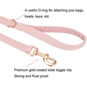 Weiche Baby <span class=keywords><strong>Pink</strong></span> Cord Hunde halsband Leine Set Verstellbare Baumwolle Metalls chnalle Langlebiges Design Mittlere Hunde Training Walking Padded - Product Image 4