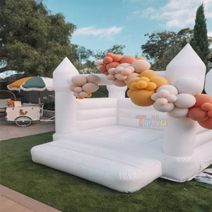 <span class=keywords><strong>Château</strong></span> <span class=keywords><strong>gonflable</strong></span> commercial en PVC blanc pur pour enfants, idéal pour les fêtes de mariage en extérieur - Product Image 3