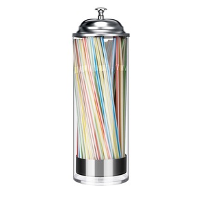 Dispensador <span class=keywords><strong>de</strong></span> soporte para pajitas, 100 Uds., pajitas que incluyen un contenedor <span class=keywords><strong>de</strong></span> pajitas <span class=keywords><strong>de</strong></span> vidrio transparente con tapa para <span class=keywords><strong>mostrador</strong></span> - Product Image 1
