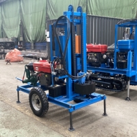 Plataforma de Perforación Rotatoria de Venta Caliente de Fábrica, Máquina Perforadora de Pozos de Agua de 130 m de Profundidad con Bomba y Componentes Centrales del Motor